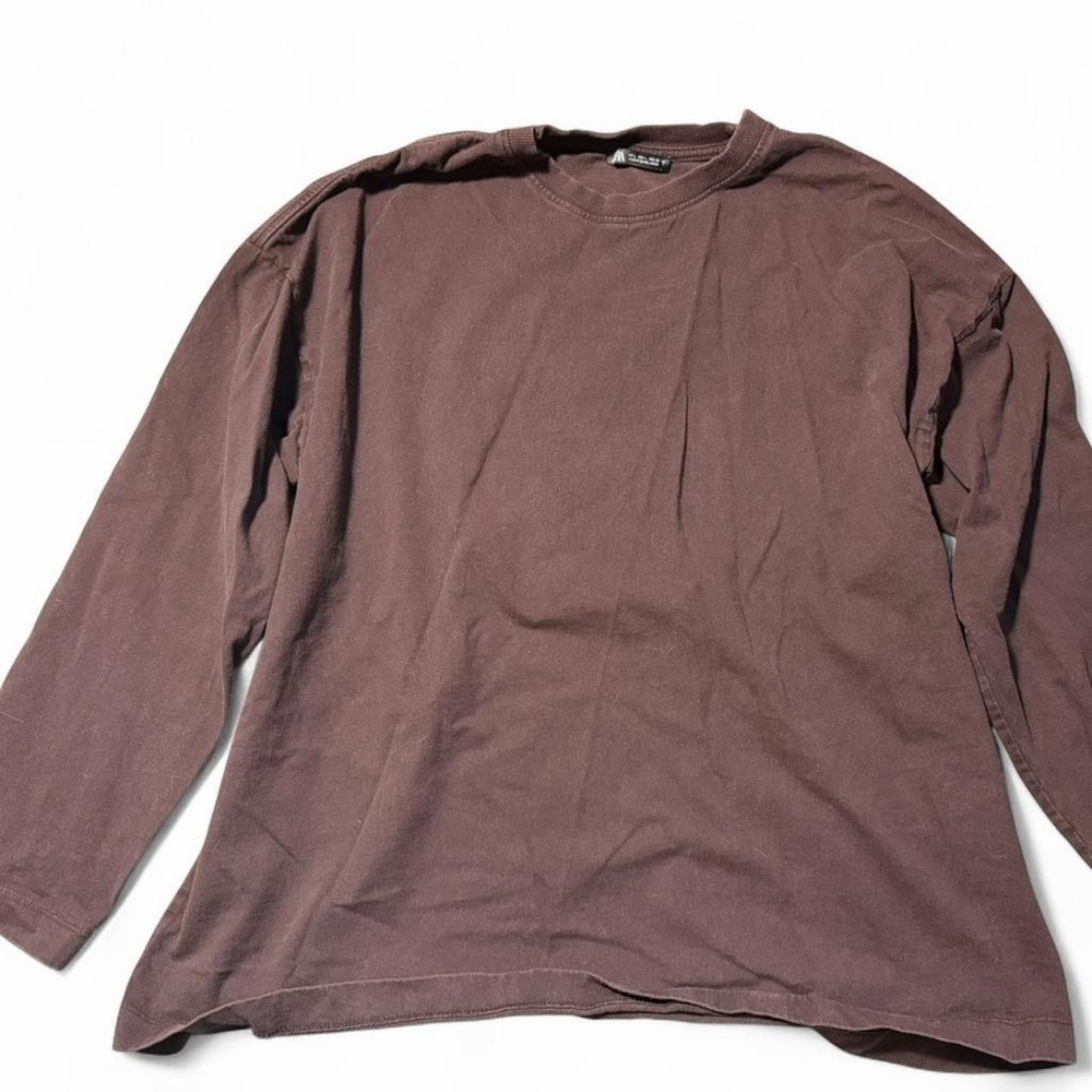 Zara Classic Men's Long Sleeve Crewneck Shirt - Brown